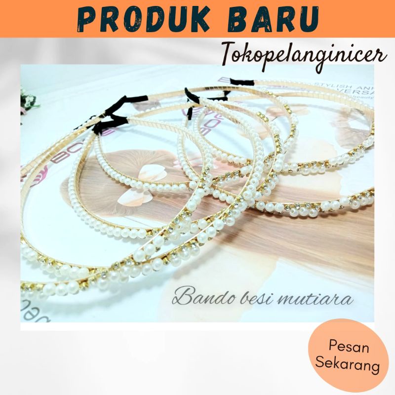 Bando korea Fashion Bandana Wanita Mutiara Mix Permata Mewah Tokopelanginicer