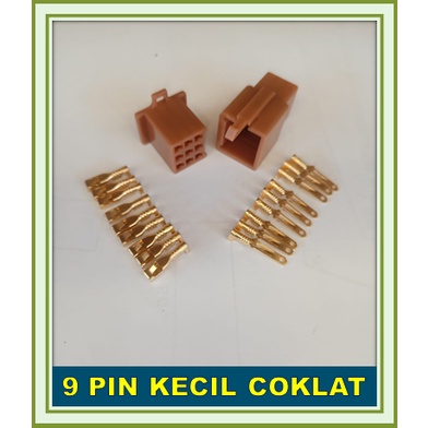 SOKET 9 PIN SKUN KECIL COKLAT / SOCKET KABEL 9 PIN SKUN KECIL / KONEKTOR KABEL 9 PIN KECIL