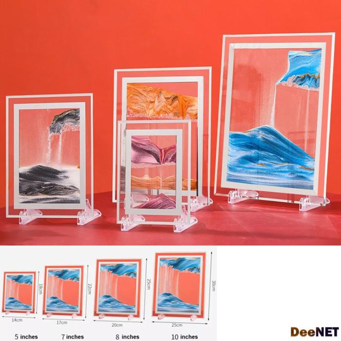 Terlaris Moving Sandscape - Moving Sand Painting Art Picture - Square Frame