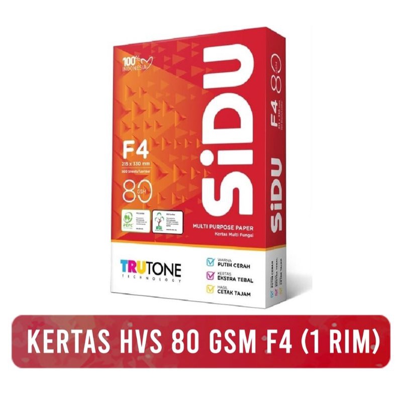 

KERTAS HVS SIDU F4 80G