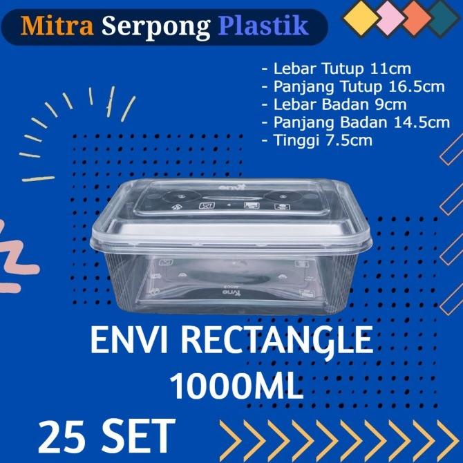 ```````] Thinwall Envi Rectangle 1000ML isi 25 set