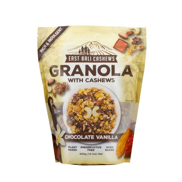 

EAST BALI CHASEWS GRANOLA CHOCOLATE VANILA 400 GR