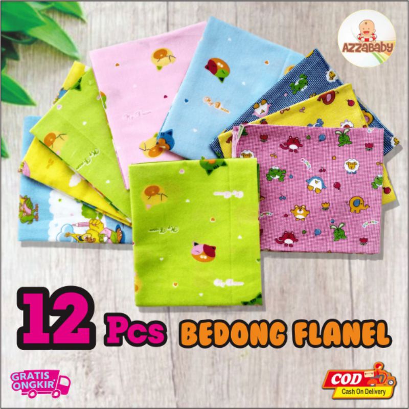 1 LUSIN / 12 BEDONG BAYI - PERNEL BAYI 110 x 90 - BAHAN KATUN FLANEL LEMBUT MOTIF LUCU MURAH MERIAH