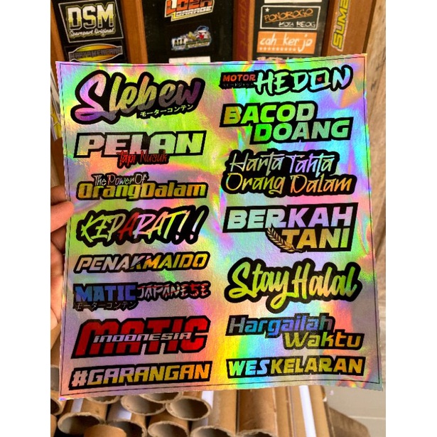 STIKER PACK RACING / STIKER PACK KATA KATA / STIKER QPCK HOLOGRAM / STIKER PACK HELM / STIKER PACK C