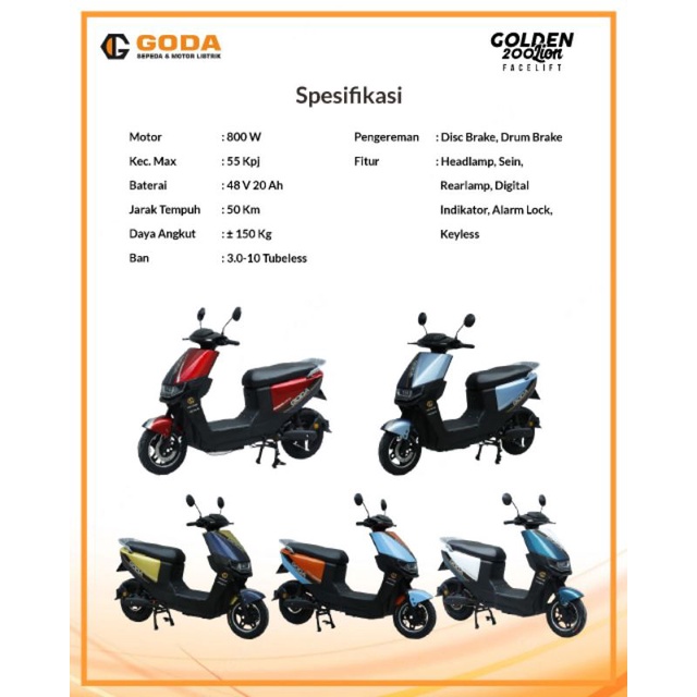 MOTOR LISTRIK GODA 200 GOLDEN LION