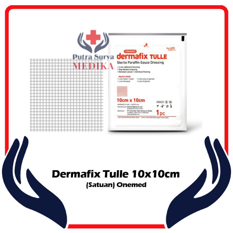 Dermafix Tulle 10x10cm Steril Paraffin Gauze Onemed Satuan