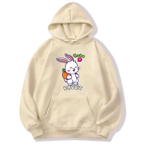 sweater hoodie anak CUTE RABBIT perempuan switer hudi usia 6-10 tahun