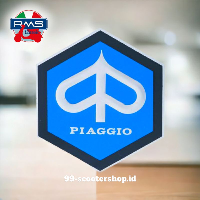 EMBLEM CHUNG DASI/HIDUNG VESPA SUPER/SPRINT ALUMINIUM ORIGINAL RMS ITALIA