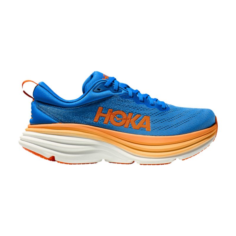 Sepatu Hoka One One Bondi 8 Mens Road Running - Coastal Sky / Vibrant Orange