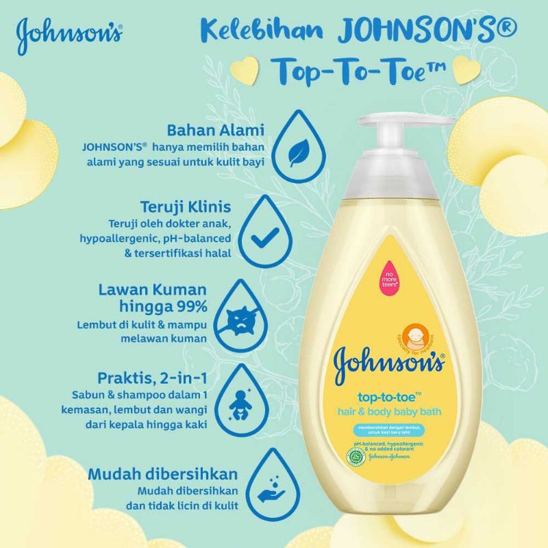 Johnson's top to toe wash 500 ml