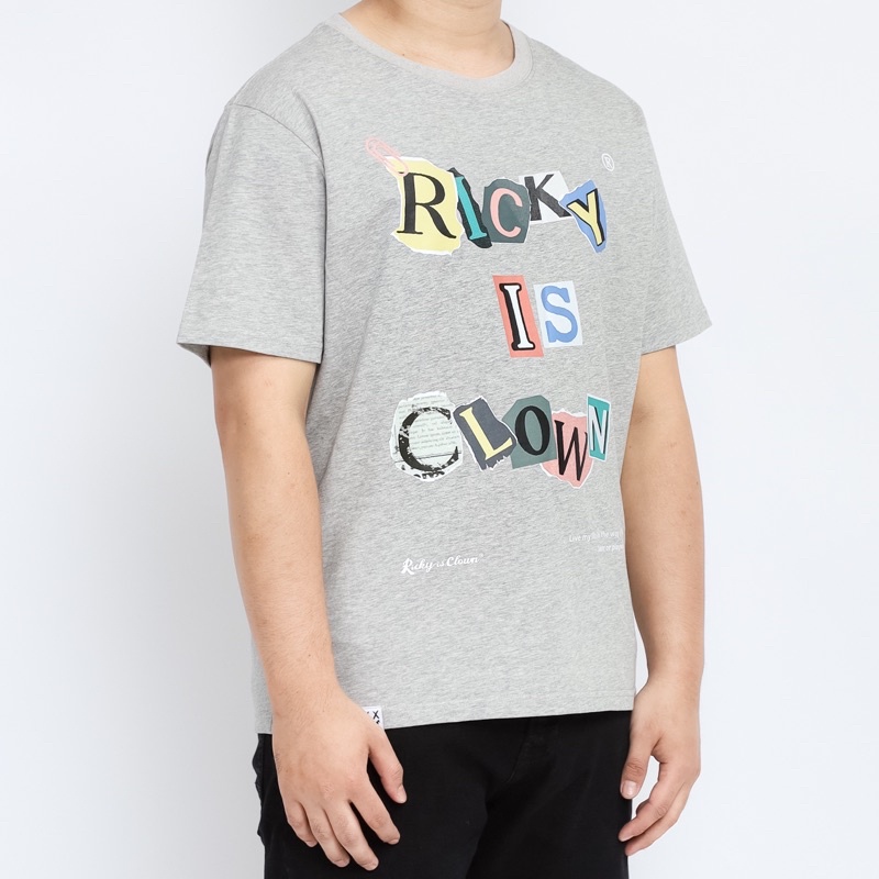 Ricky Is Clown Logo Colorfull Grey Tee