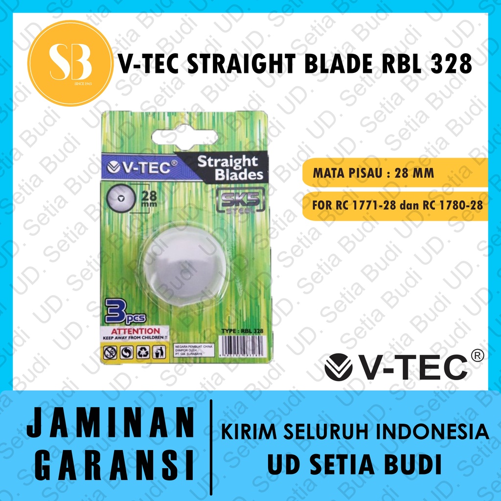 V-TEC Straight Blades RBL 328 / Reffil mata pisau ukuran 28mm