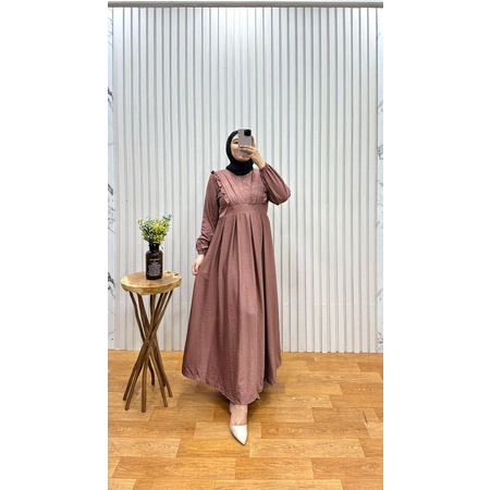 Dress katun linen ashila amelia shavana marwah Hana gamis polos wanita model terbaru