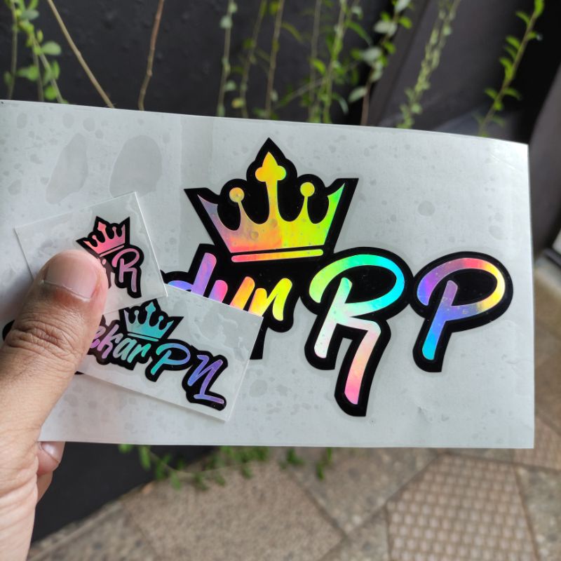 

cutting sticker hologram nama custom