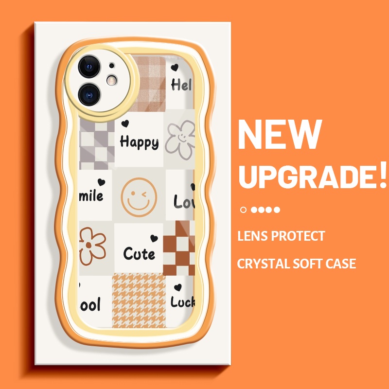 Casing Ponsel untuk iPhone 11 11 Pro 11 Pro Max Casing pola tersenyum desain sisi baru kesing lensa 