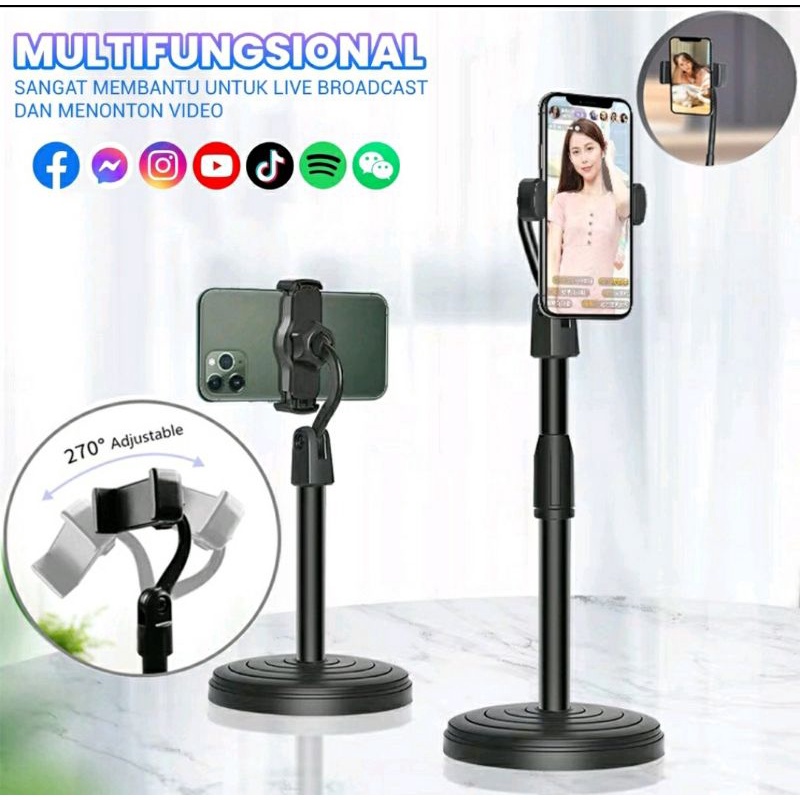 High Phone Holder Putar/Penyangga HP tinggi panjang/Dudukan HP meja/Phone stand