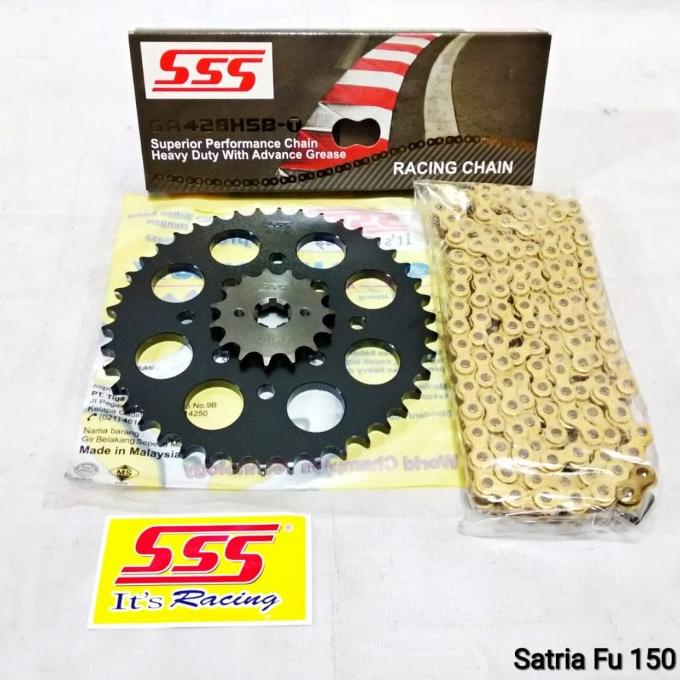 Gear Set Sss 428 Hitam Satria Fu Old / Fu Injeksi Rantai Hsbt