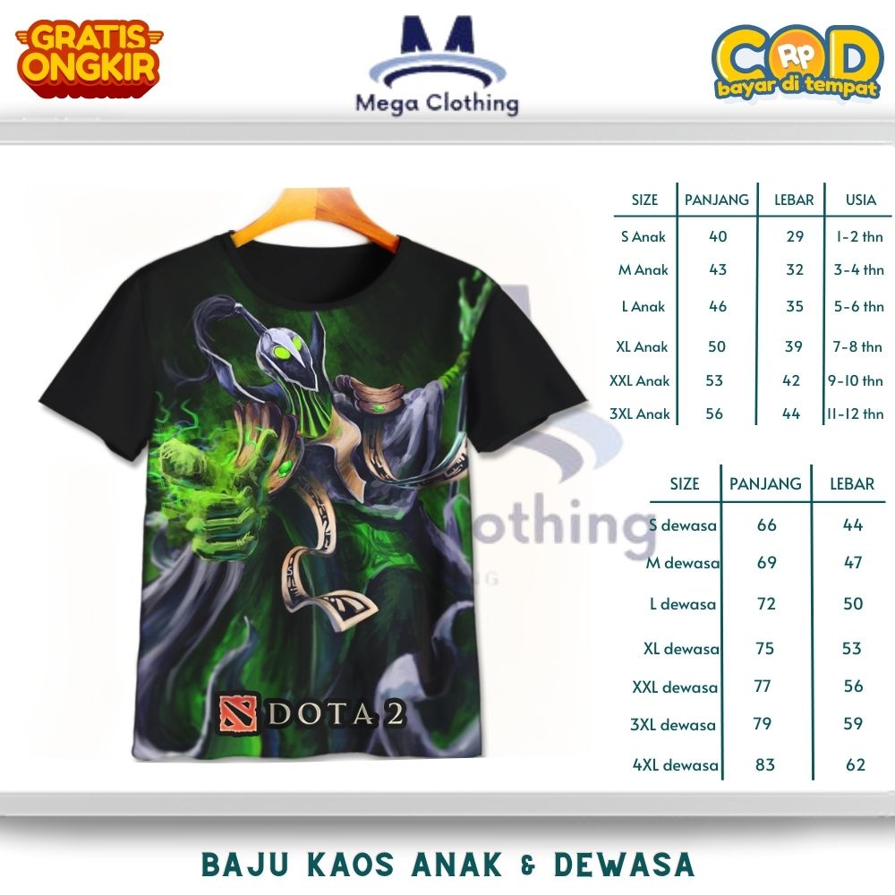 Kaos Game Dota 2 Rubick Unofficial Anak & Dewasa - Baju Couple Anak & Dewasa Game Dota 2 Rubick Unof