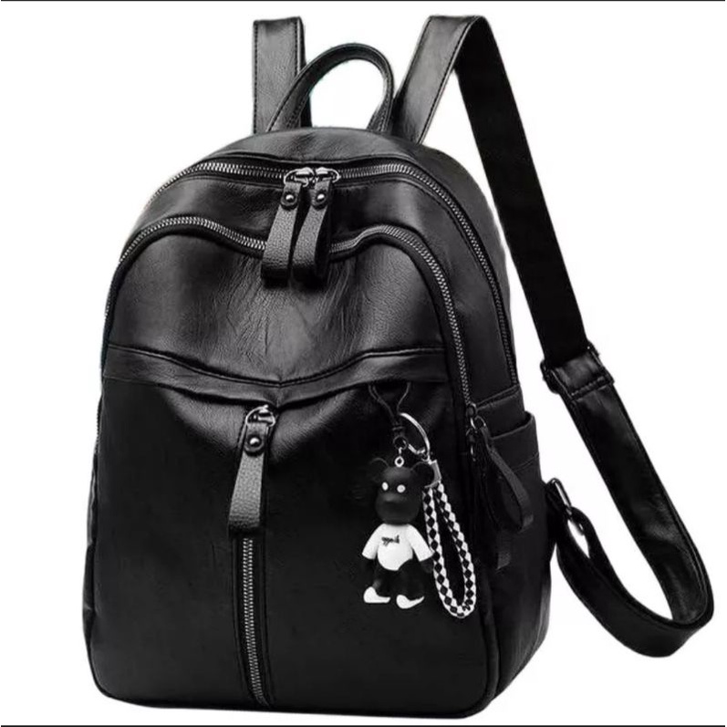TAS RANSEL WANITA MOTIF MAINAN BONEKA LUCU TAS ANAK SEKOLAH BAHAN KULIT SINTETIS TEBAL