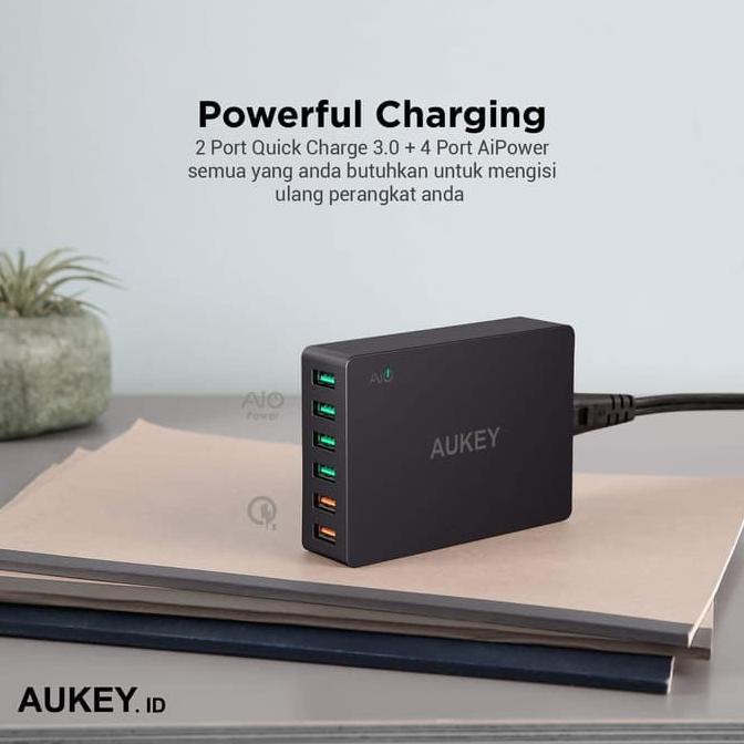 Aukey Charger 6 Port Usb Quick Charge 3.0 Original Pa-T11 [Cod]