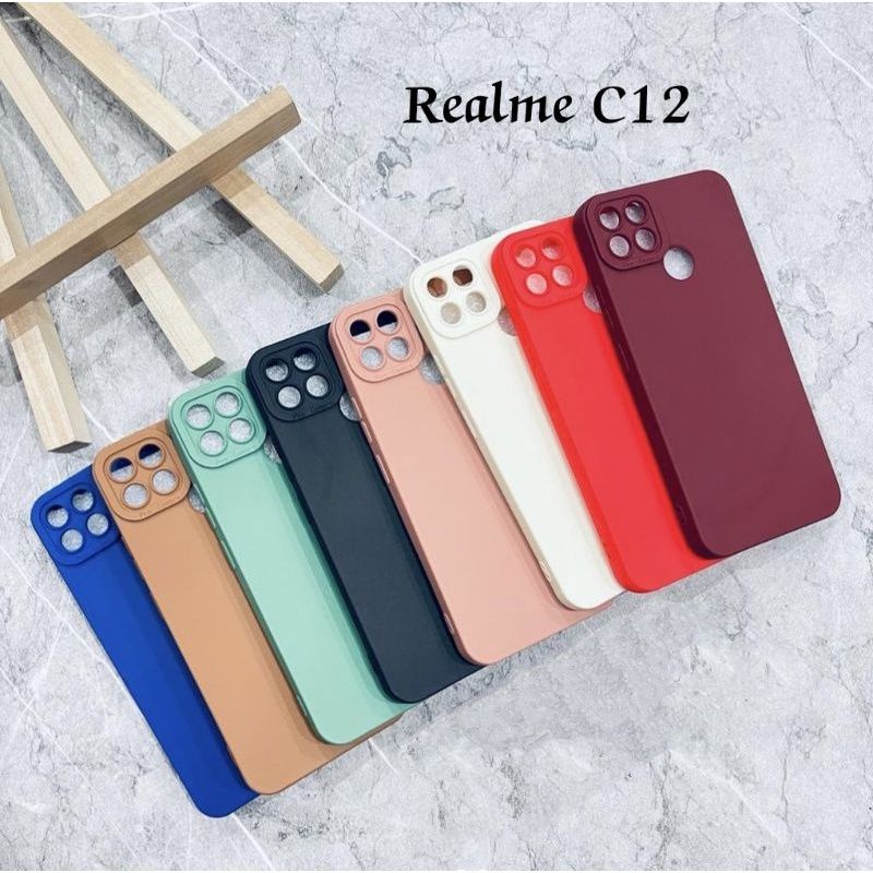 Softcase Pro Camera Realme C12 / C25 Case Macaron Full Color