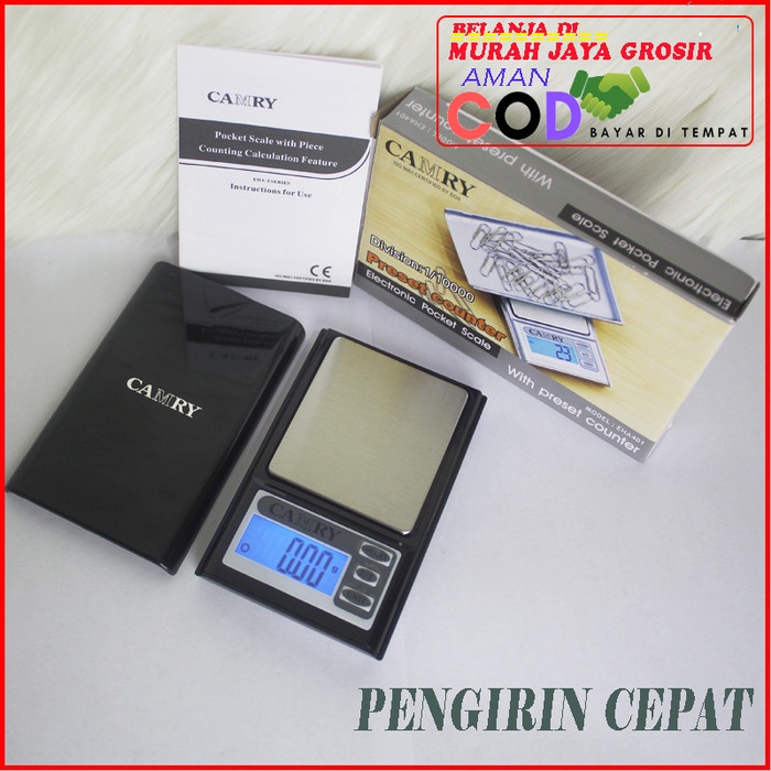 CAMRY TIMBANGAN DIGITAL POCKET SCALE 200-0.02 GRAM TIMBANGAN EMAS ORIGINAL TERBARU