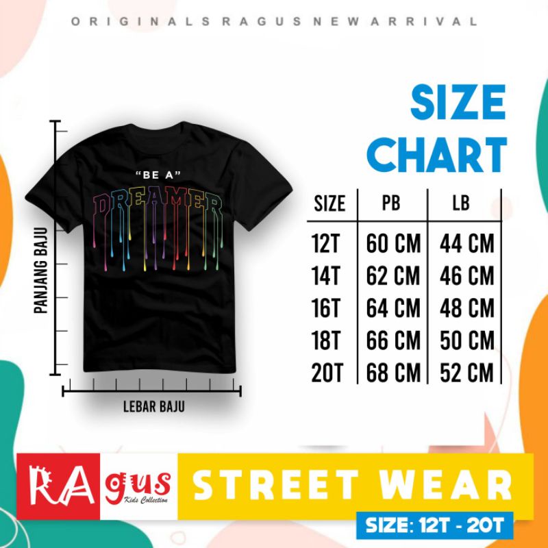 KAOS ANAK / KAOS BRANDED RAGUS / BAJU ANAK / KAOS ANAK BRANDED / KAOS ANAK REMAJA RAGUS ( 10-15thn )