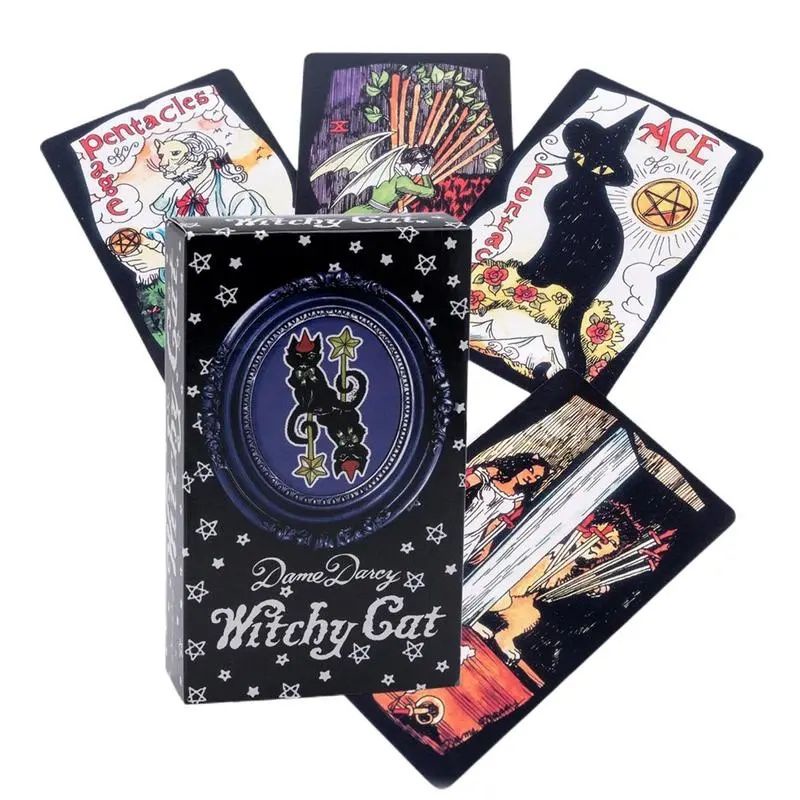 Witchy Cat Tarot 12x7cm tanpa guide manual