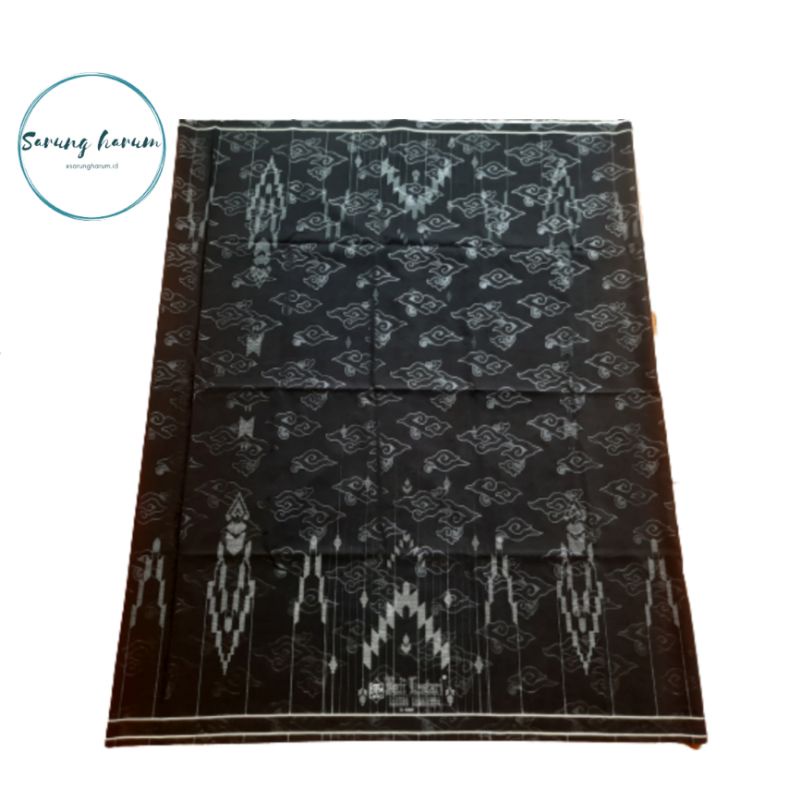 Sarung - Sarung bali lestari - hitam corak putih