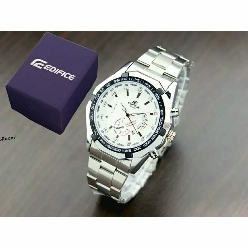 Terlaris!!! Jam Tangan Edfice Casio Rantai Tanggal Aktif Pria Stainliss Steel Tanggal Aktif