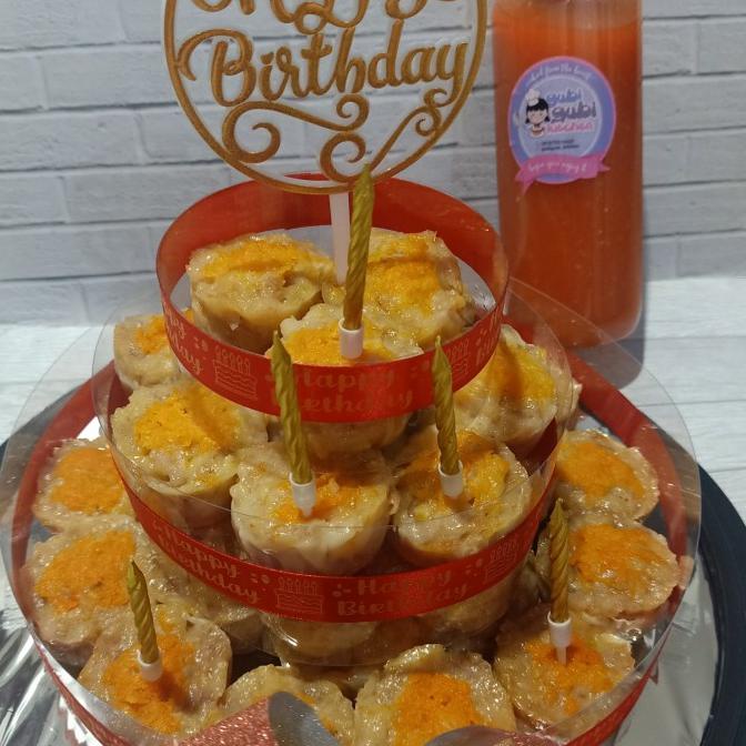 

Promo Siomay ulang tahun Mix Ayam udang & Babi udang/somay birthday cake