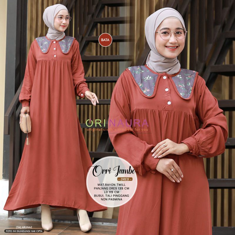 Orri jumbo gamis/rayon twill//ori naura