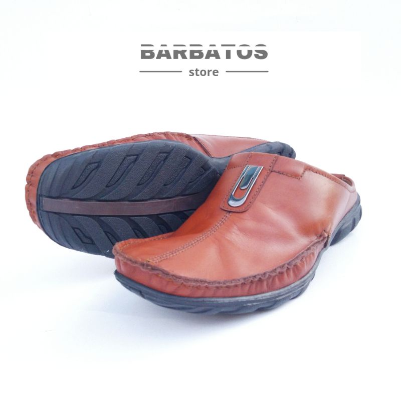 BARBATOS Sepatu Bustong Kulit Asli Pria Sandal Bustong