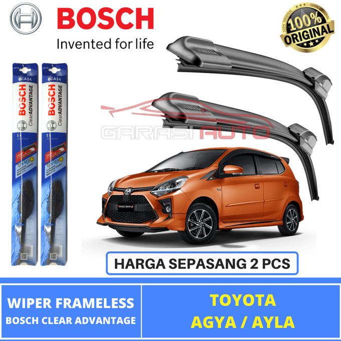 Wiper Mobil Agya Ayla Original Bosch Clear Advantage Karet Frameless