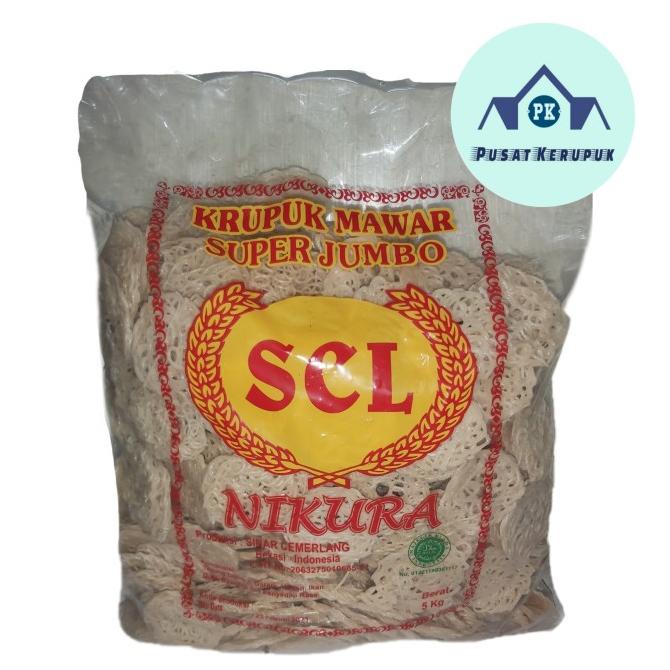 

Promo Kerupuk SCL Besar/Krupuk Bunga Mawar Jumbo Mentah 5 kg/bal