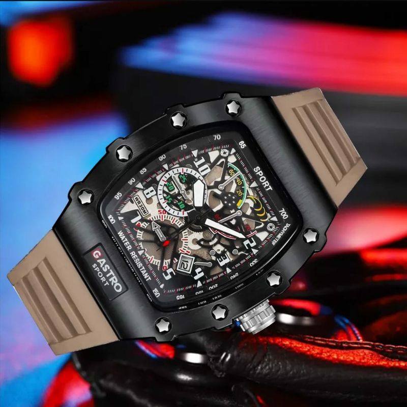 New Limited Edition!!! Jam Tangan Gastro Pria Rubber Tanggal Aktif