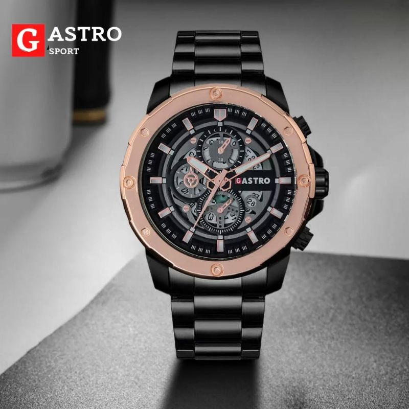 Sport Gastro Jam Tangan Pria Rantai Stainliss Steel Fashion Bisa COD