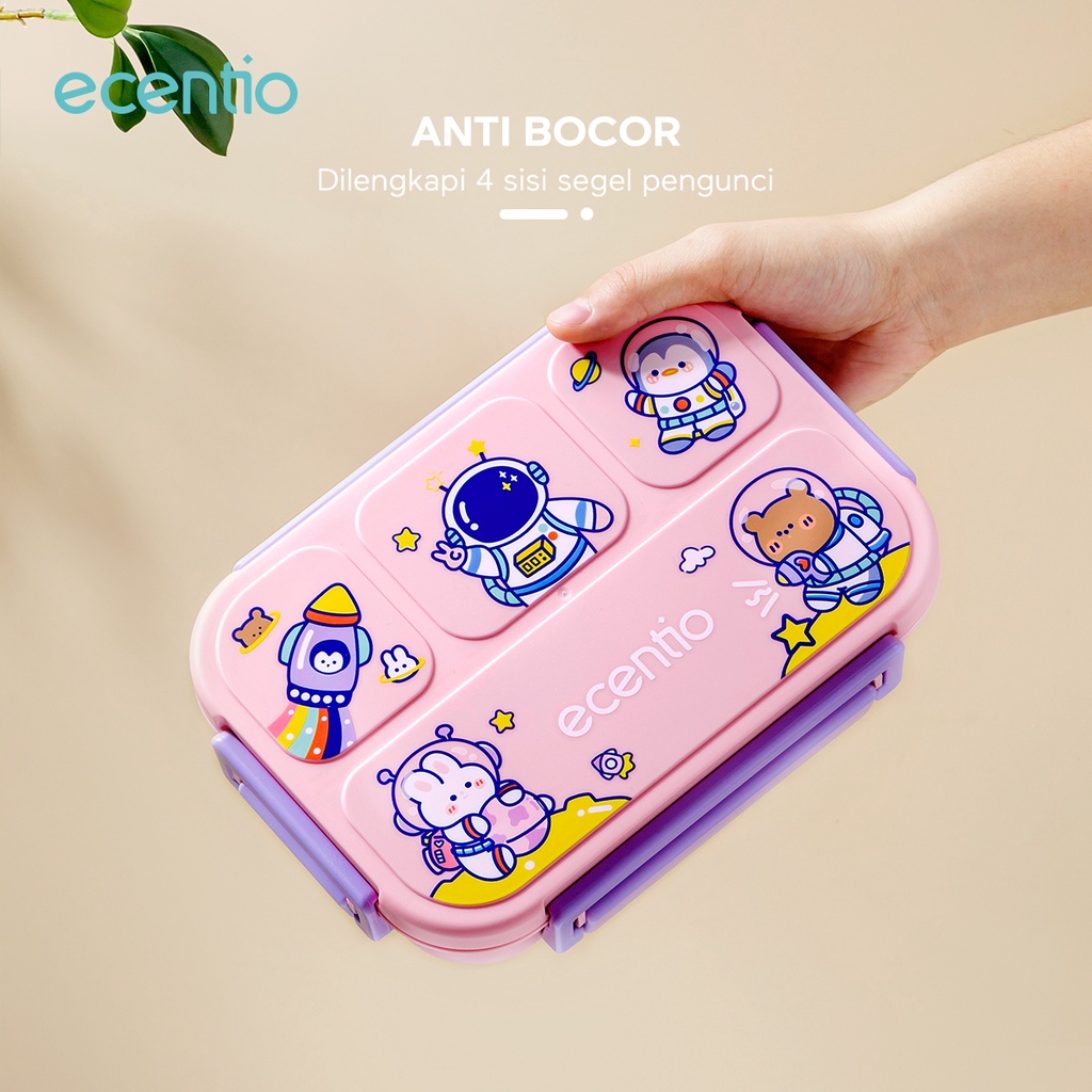 ecentio lunch box anak 1000ml 4 Skat Kotak Makan Kotak Tempat Maka BPA FREE