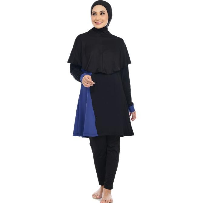 Baju Renang Muslimah Syari Jumbo Aghnis Modest Premium Blue