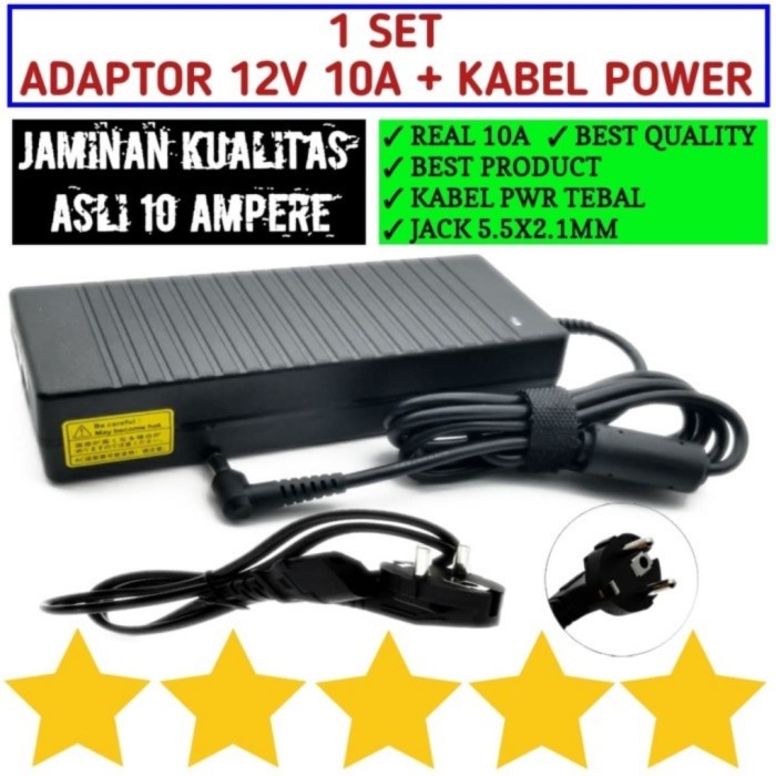 PREMIUM ADAPTOR 12V 10A MURNI 120W ADAPTER SWITCHING 10 AMPERE 12 VOLT BEST ORIGINAL
