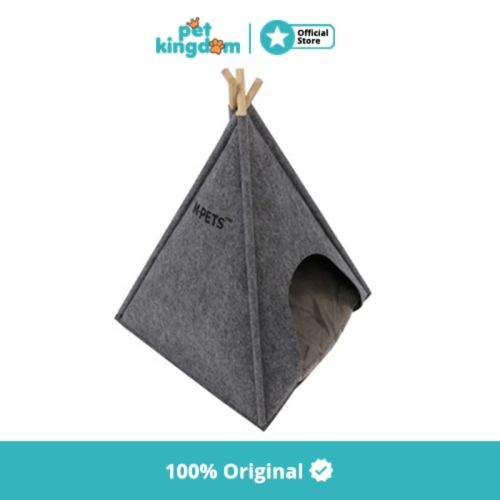 M-Pets Eco Tempat Tidur Hewan Tenda Tipi - Abu-Abu