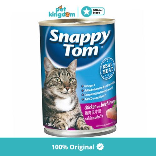 Snappy Tom 400 Gr Makanan Kucing Basah Chicken Beef Liver