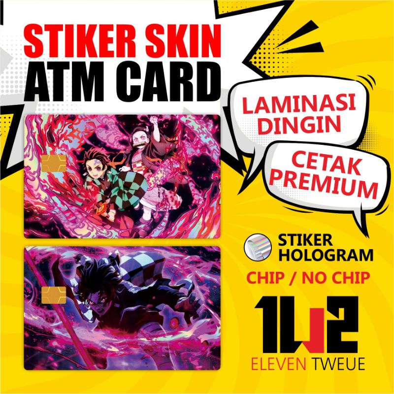 

Stiker Kimetsu No Yaiba Card ATM | Flazz | e money Premium Hologram Murah