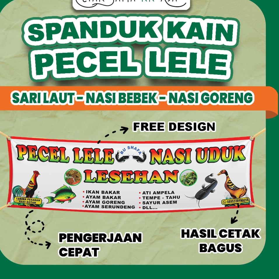 

Pusat Termurah [FREE DESIGN] CETAK SPANDUK KAIN PECEL LELE SARI LAUT NASI BEBEK NASI GORENG NASI UDUK