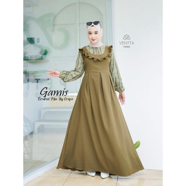 Nurmala Jivanka Jiharka Nala Dress original zahin venyta armany model brokat rempel terbaru lebaran hits itycrepe baju muslim murah adem busui bumil remaja