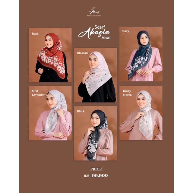 Arrafi Hijab Jilbab Segi Empat Akasia Scarf Voal Original Terbaru