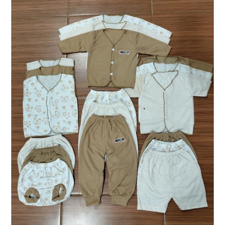 18 PCS BAJU BAYI NEWBORN POLOS DN MOTIF TERLARIS