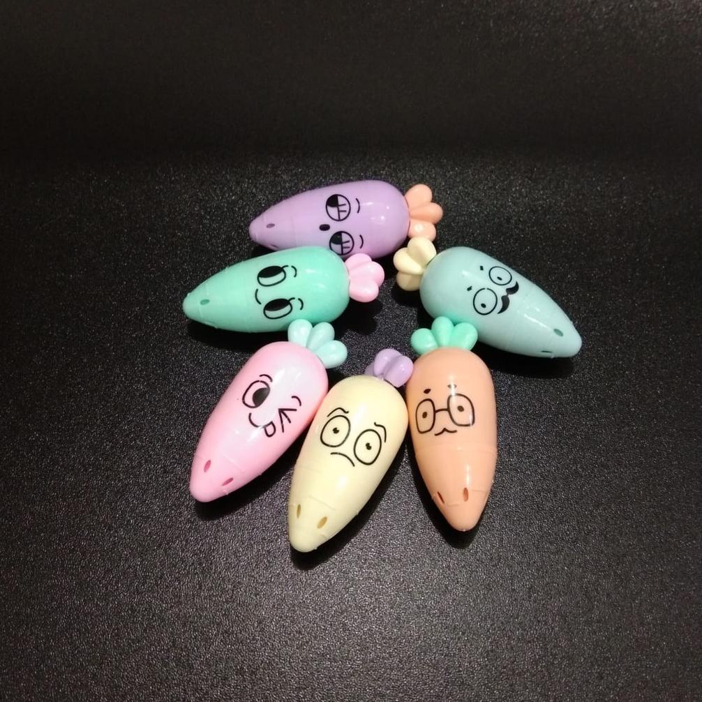 

Terlaris Stabilo Unik Bentuk Carrot / Stabilo Highlighter / Sbhl 135-6 Isi 6Pcs