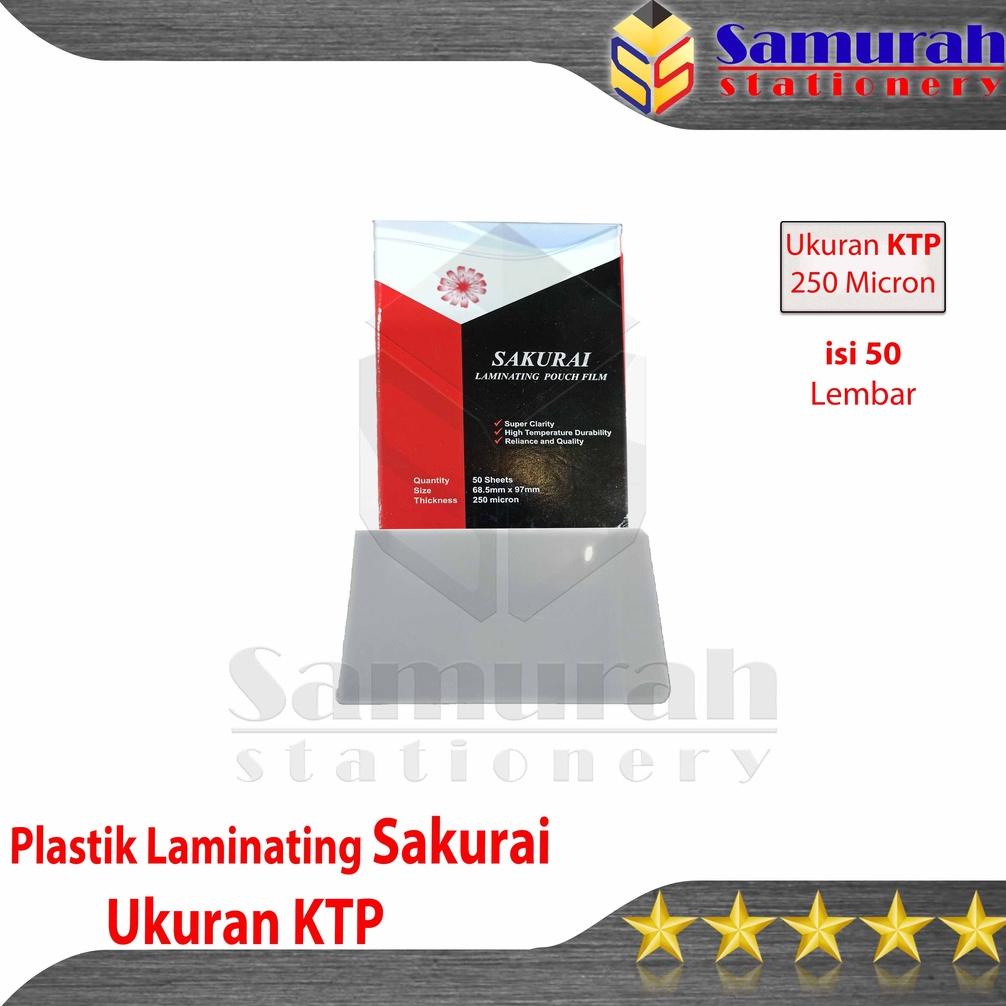 

Garansi Resmi Plastik Laminating Sakurai Ukuran Ktp 250 Micron 68.5 X 97 Mm Isi 50 Lembar / Laminating Pouch Film Tebal