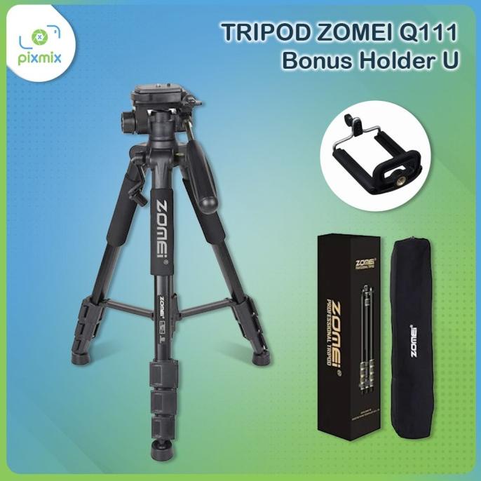 Tripod Kamera DSLR Mirrorless Profesional - Tripod ZOMEI Q111 +HolderU